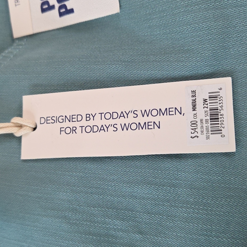 Code Bleu Womans 22W Capri Teal Button-Accent Cla… - image 3